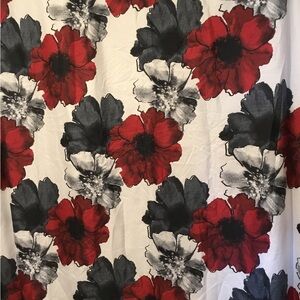 Floral Shower Curtain - Red, Black, and White